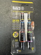 Klein Tools 7 In 1 SAE + 6 IN 1 metric Impact Flip Socket Set  32933KIT
