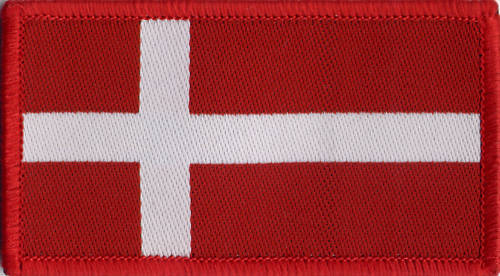Danish Flag Denmark Woven Badge, Patch 8cm x 4.5cm - Afbeelding 1 van 1