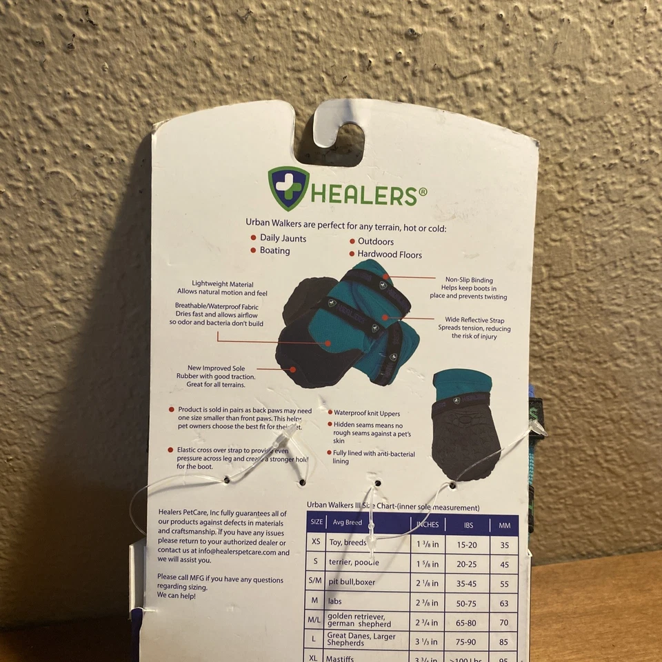 Urban Walker Dog Boots, Teal, S/M - Image 4 of 4