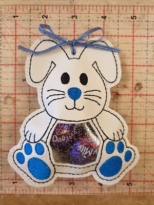 Hase Kaninchen Leckerlibeutel BLAU.  Süßigkeiten nicht dabei.