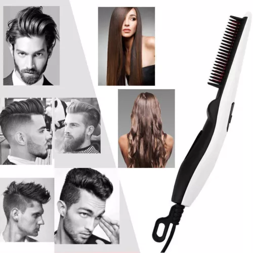 Beard Straightener Comb Quick Heated Brush Styler For Mens UK Pro Hair Electric - Picture 10 of 10