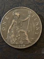 1918 VF/XF Penny Great Britain
