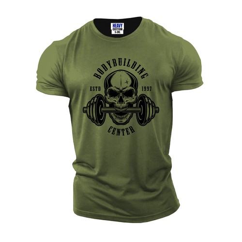 T-shirt uomo manica corta horror teschio palestra allenamento sport USA nuova maglietta regalo S-3XL - Foto 4 di 12