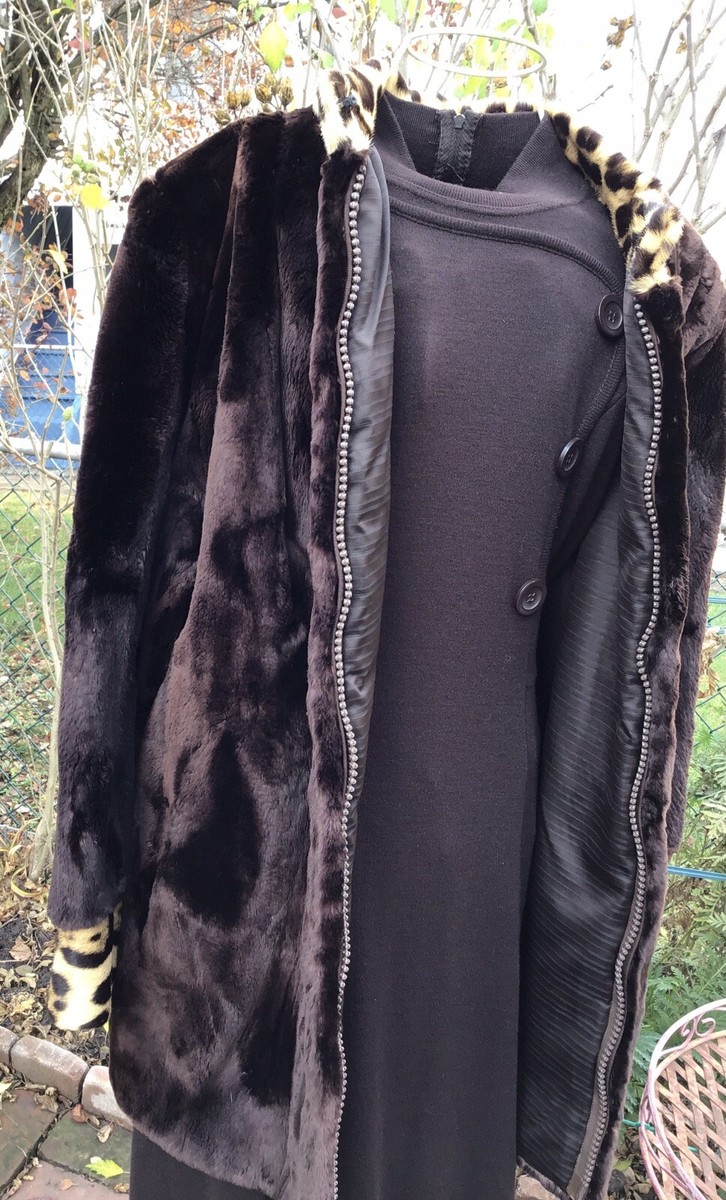 Rich Deep Brown Sheared Beaver Fur Zippered Jacket Car Coat w