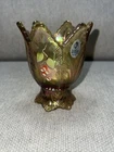Fenton Art Glass Autumn Gold Berry Two Way Votive / Candle Holder 9578 N1 Signed