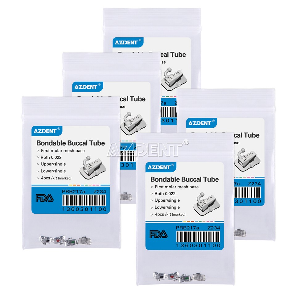 AZDENT Buccal Tube 1st Molar Bondable Monoblock Non-Convertible Roth 0.022 50Sets/Bx AZDENT Buccal Tube 1st Molar Bondable Monoblock Non-Convertible Roth 0.022 50Sets/Bx