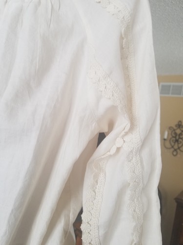 J Jill peasant cream barley cotton blouse size extra small petite new with tags - Picture 6 of 13