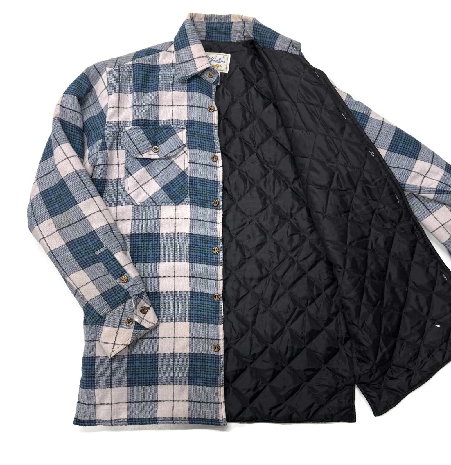 Giacca camicia Hugo Valentino foderata trapuntata a quadri flanella uomo piccola shacket