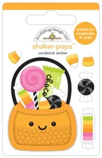 Doodlebug Stickers Shaker-Pop 3D Halloween Tricks or Treats Candy Pumpkin Bucket