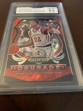 TYRESE HALIBURTON KINGS 2020 PRIZM DRAFT PICKS RED ICE PRIZM RC # 90 GRADED 8.5