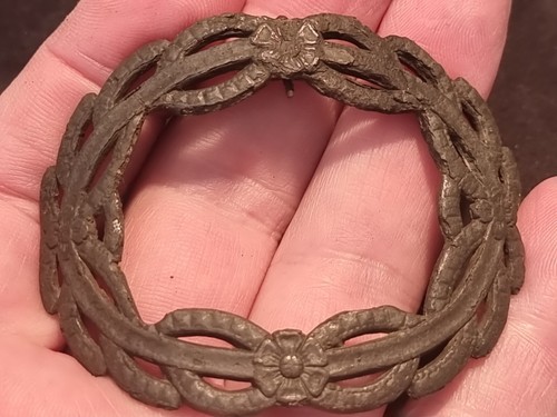 17 early 18 hundreds copper alloy shoe buckle found in England uncleaned. LA173c
