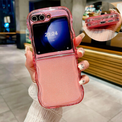 TPU Soft Case Fr Samsung Galaxy Z Flip 5 4 3 Luxury Clear Bling Hinge Protective