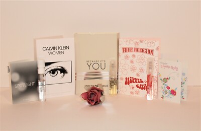 Lot of 5 Women's Perfume Samples:  Calvin Klein Women, Armani, Hippie Chic more