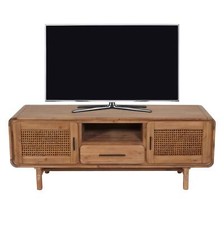 TV-Rack HWC-M47, Fernsehtisch Lowboard Kommode, Akazie Massiv-Holz gebeizt 160cm