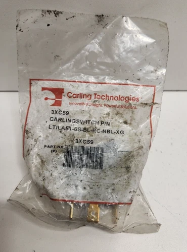 NEW OLD STOCK CARLING SPST LIGHTED ROCKER SWITCH LTILA51-6S-BL-RC-NBL/125N 3XC59