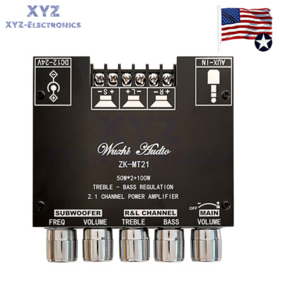 ZK-MT21 Bluetooth Audio Power Amplifier Board Subwoofer 2.1-channel 50WX2+100W