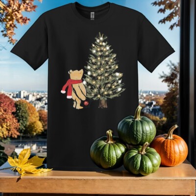 Winnie Puuh Baum Weihnachten T-Shirt T Shirt Herren Damen Unisex Tshirt SY905