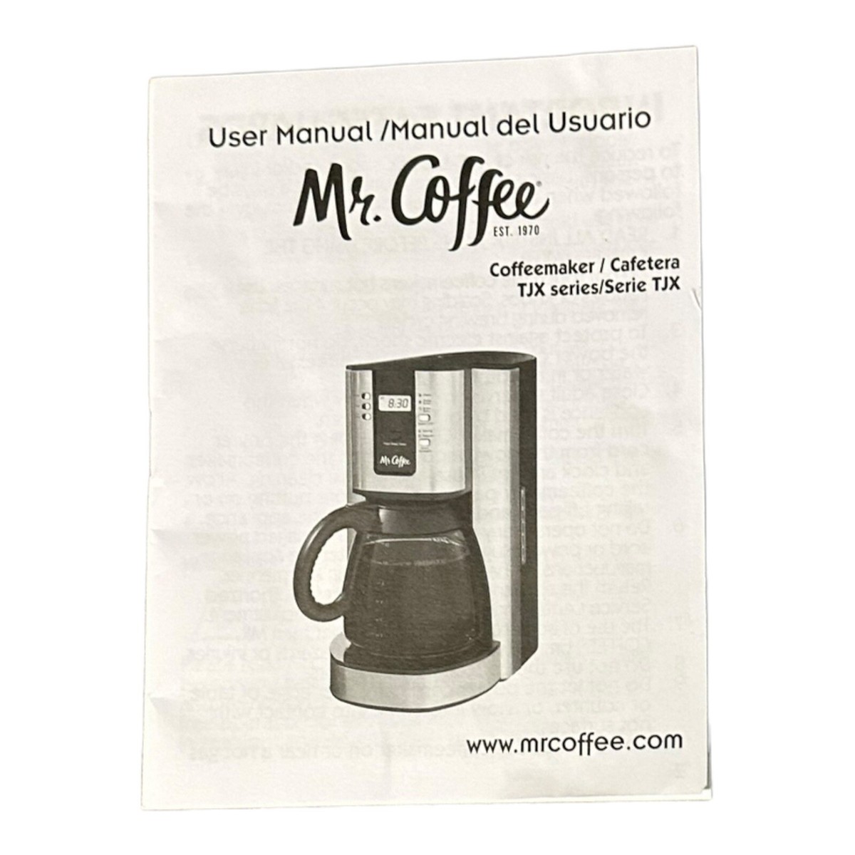 Mr. Coffee service manual cover