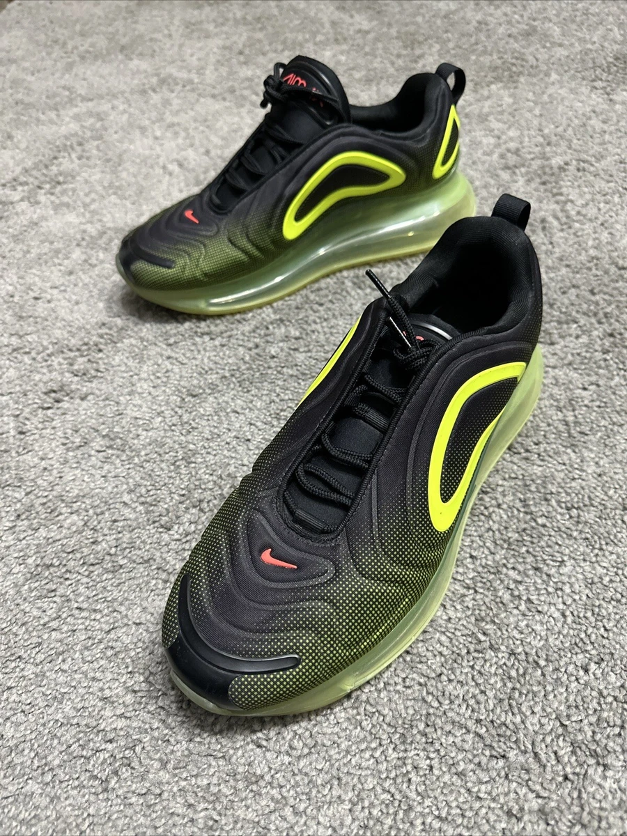 Nike Air Max 720 Men's Size 10.5 Black Crimson Volt Neon AO2924-008 Retro  Future