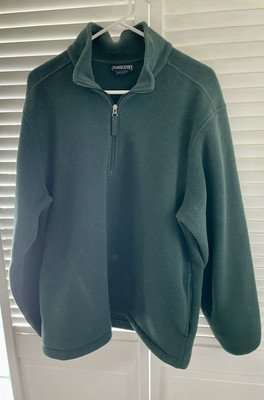Lands' End Polartec Dark Green 1/3 Zip Up Fleece Pullover Jacket Mens M New!