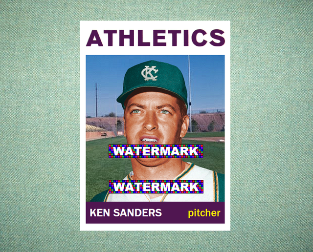 Ken Sanders Kansas City Athletics A's 1964 Style Custom Baseball Art
