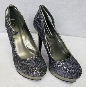 dark silver glitter heels