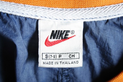 Vintage NIKE Blue & Orange Pullover Windbreaker w/Kangaroo Pocket Youth S (7-8) - Picture 7 of 8