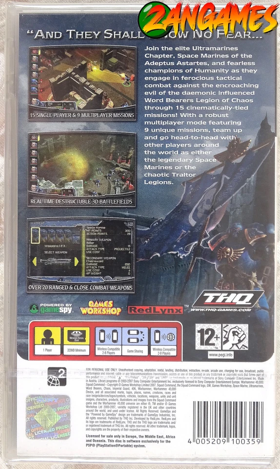 Warhammer 40.000: Squad Command (PSP) [BRAND NEW & FACTORY SEALED] - Image 2 of 2