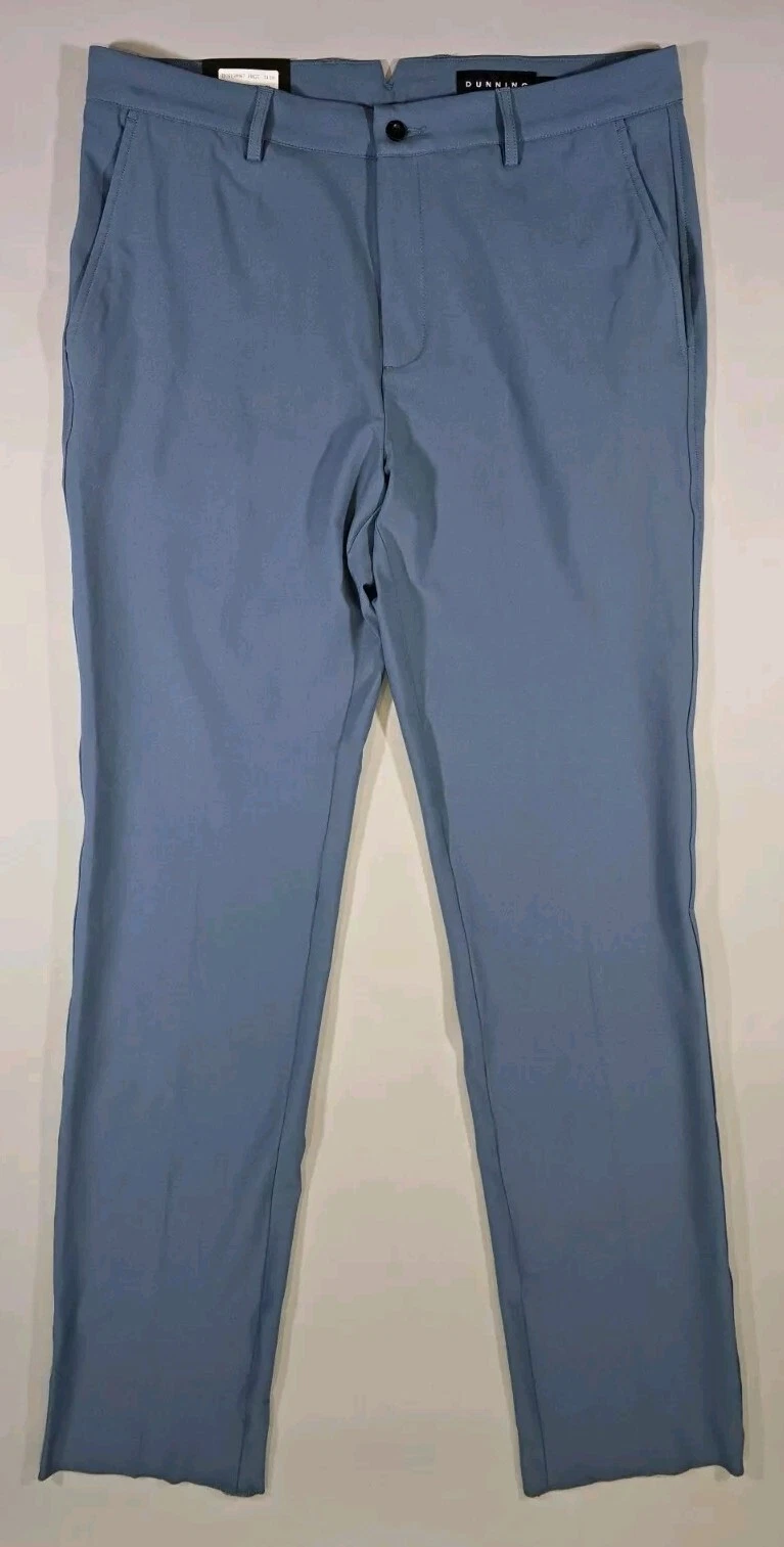 Dunning Golf Performance Everbest Pants Size 34x36 ( Unhemmed) Blue Stretch NWT