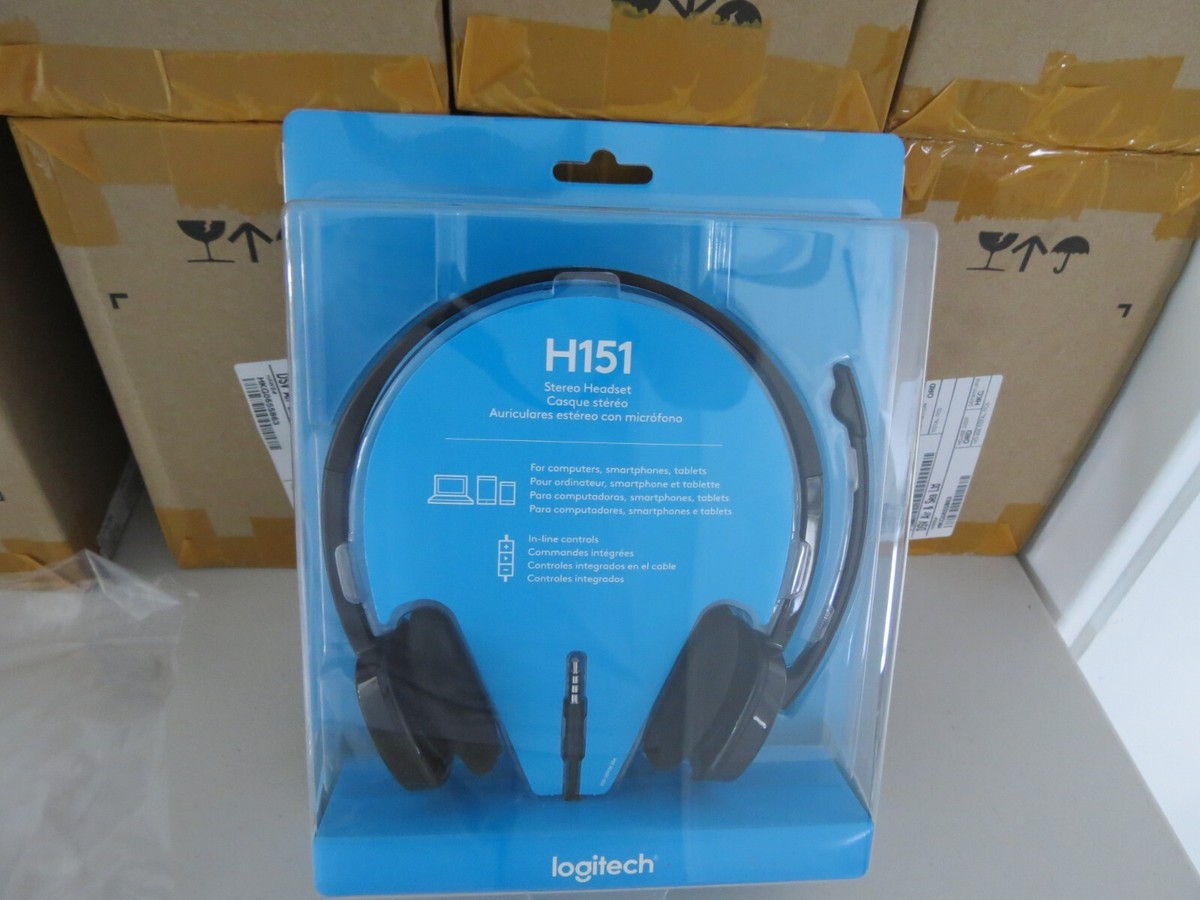 Logitech H151 Stereo Headset – Over-Ear, 3.5mm Jack, Black