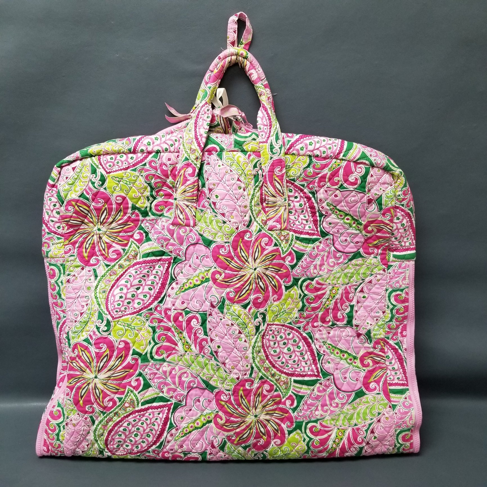 Vera Bradley Pink Paisley Quilted Floral Garment Clothing Bag Luggage