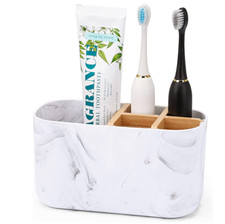 Toothbrush Holders for Bathrooms, 5 Slots Bamboo Toothbrush Holder Kids Electric