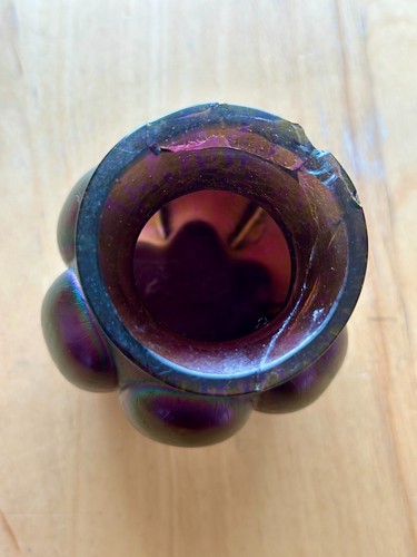 Vintage Antique Bohemian Rindskopf Iridescent Art Glass Vase - Picture 3 of 4