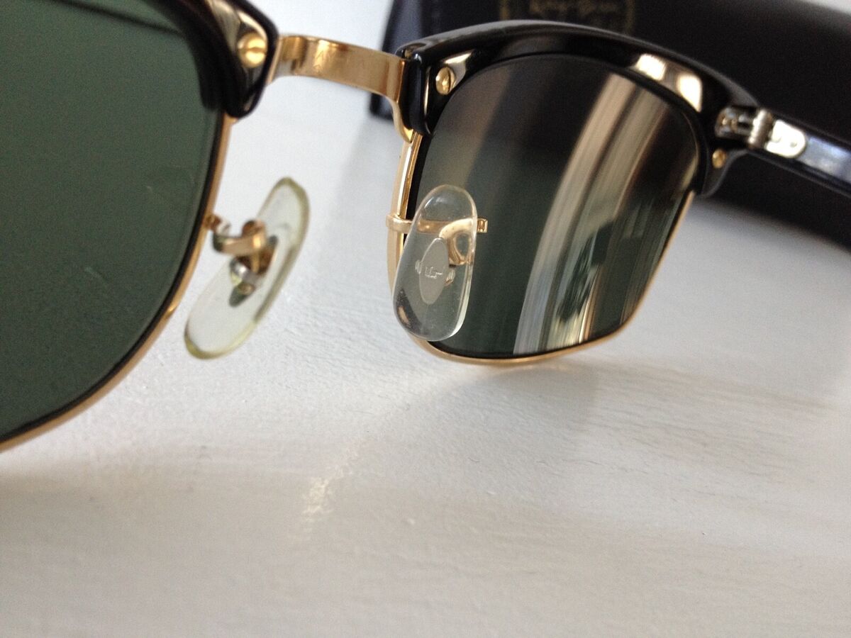 EXC VTG *W1481* B&L RAY BAN USA BLACK/GOLD CLUBMASTER SQUARE EXC VTG *W1481* B&L RAY BAN USA BLACK/GOLD CLUBMASTER SQUARE