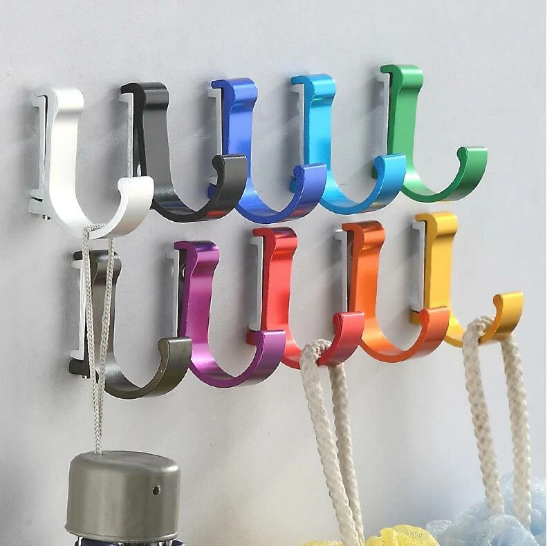 Aluminum Colorful Wall Mounted Coat Robe Hooks Clothes Bag Towel Hanger Hook - Image 2 of 4