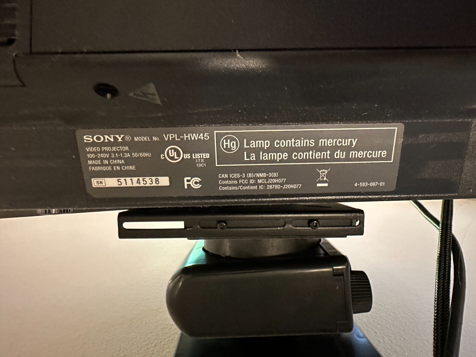 Sony VPLHW45ES SXRD projector 1800 lumens Full HD eBay