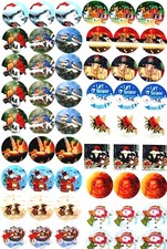 CHRISTMAS CAT DOG SNOWMAN ANGEL JESUS HORSE SHEEP BIRD BUNNY STICKERS SEALS 54