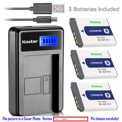 Kastar Battery LCD Charger for Sony NP-BD1 NPBD1 & Sony DSC-T2 Digital Camera
