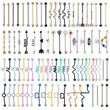 1PC 14G Multistyle Industrial Barbell Stainless Steel Cartilage Earring Piercing