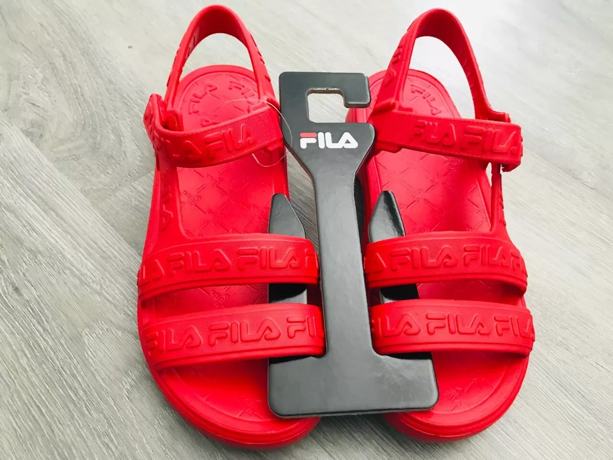 Fila logo sandals hotsell