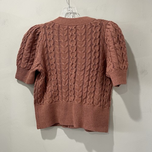 NEW EXPRESS Cable Knit Double Bow Short Sleeve Cardigan Size XS PINK MSRP $88 - Picture 8 of 9
