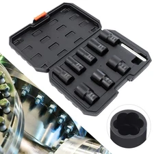 8Pcs Wheel Lug Nut Remover Kit Wheel Lock Removal Locked Nut Bolt Extractor Tool