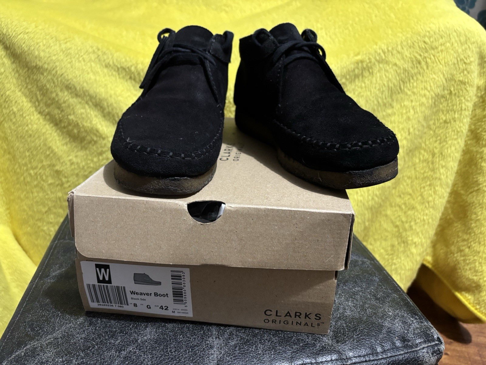 Clarks Originals Weaver Boot Black Suede Men’s Size 8 image 2