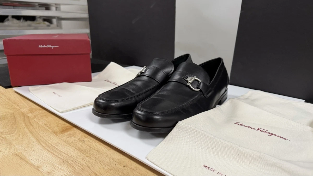 Men\'s SALVATORE FERRAGAMO \'Bravo\' Nero Calf Leather Loafers Size US - 7.5-D Salvatore Ferragamo Parigi Men main image 2