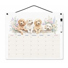 Goldendoodle Dry Erase Calendar Board