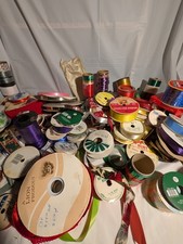 Bulk Ribbon 9 lb Lot Craft Supplies Christmas Mixed Widths Textures Velvet Wired