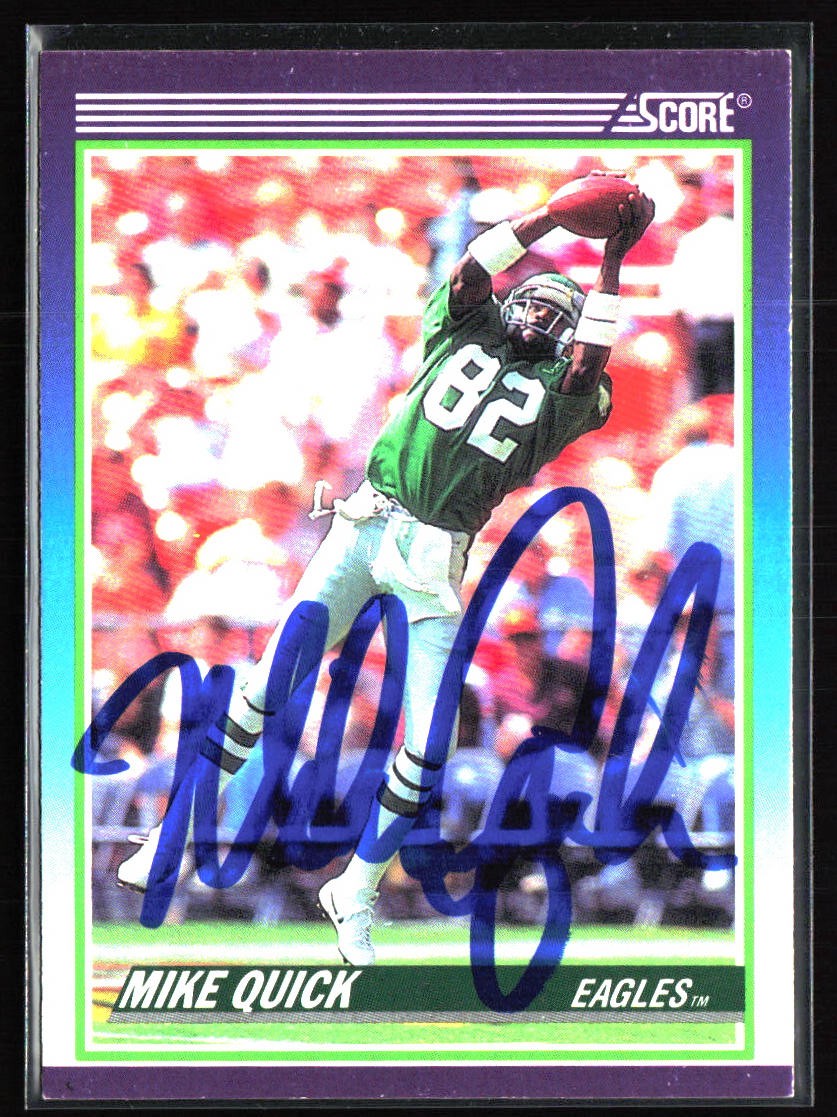 1990 Score #466 Mike Quick Autographed Signed Auto