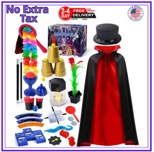 Kids Magic Kit, Magician Costume for Pretend Play, Magic Set with Instructions f