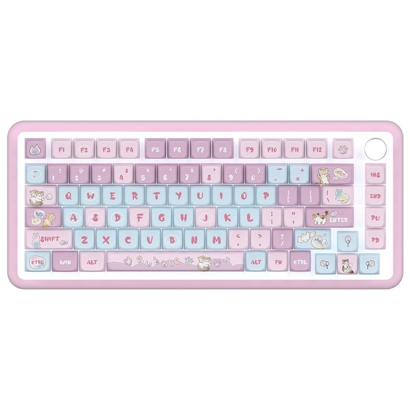 Cute Cat Pink PBT Keycaps 138 Keys Cherry Profile Kawaii Keyboard MX