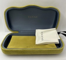 Gucci Sunglasses Eyeglasses Case Yellow Velvet Clamshell Eyewear Case